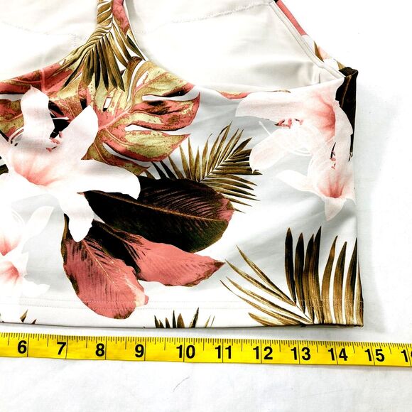 Tankini Kona Sol Old Navy Active Floral Palm Sports Bra Top Swim Suit L High Leg - Picture 8 of 16